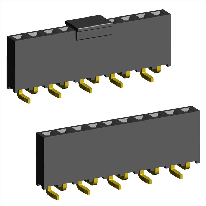 2.00mm PCB Socket Single Row SMD B1(2) Type with Cap.(H=6.35)